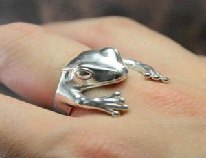 Kikker dierenringen voor vrouwen kikker Toad Metal Wrap Ring Wedding Ring Men Grilfriend Party Gifts P081880421059321068