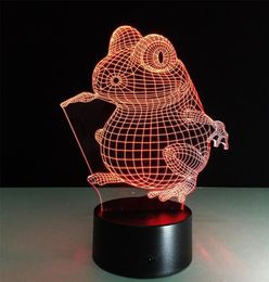 Grenouille colorée gradient touch botton 3d effets LED enfants enfants chambre à coucher illumination de nuit lumière 15 touches Table télécommandée Lam6876497