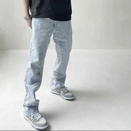 Grenouille dérive mode Streetwear haute rue ASKYURSEF OG couleur claire coupe propre pantalon croix denim pantalon hommes Jeans P230529