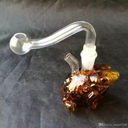 Accessoires pour bangs en verre pour narguilé grenouille ﾠ, Pipes à fumer en verre colorées mini-tuyaux à main multi-couleurs Meilleure cuillère en verre