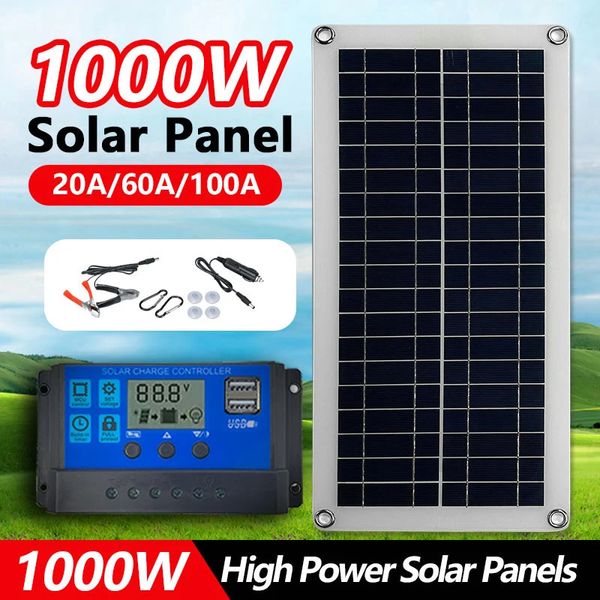 À partir de 20W1000W Panneau solaire 12V Cell 10A100A Panneaux de contrôleur pour téléphone Téléphone Chargeur PAD CHARGEUR DE LA BATTERIE EN OUTROOVRE 240430