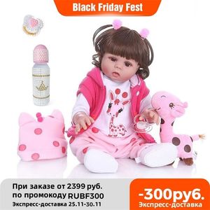Van Moskou NPK 48cm Bebe Doll Reborn Toddler Girl Full Body Vinyl Baby Bath Toy Waterd anatomisch correct 220504