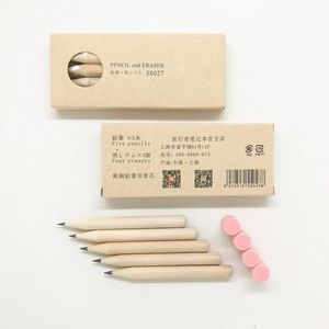 Fromthenon Traveler's Brass Pencil's Vervanging Vijf potloden en vier gummen in verpakkingen Accessoire Stand-by Leuke schoolbenodigdheden 240118
