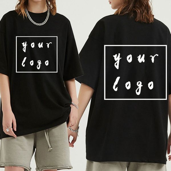 T-shirts personnalisés imprimables à l'avant et à l'arrière faites votre conception ext hommes femmes imprimer cadeau original de haute qualité 220722