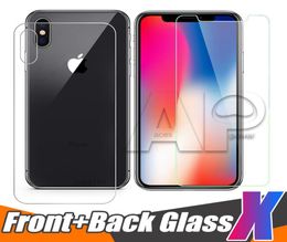 Verre trempée arrière avant et arrière pour nouvel iPhone XR XS Max x 10 8 Plus Protéger de protection Film transparent avec package5911539