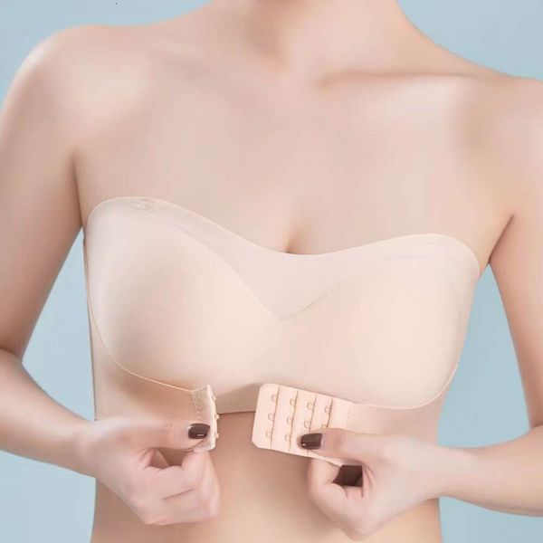 Boucle avant froncée antidérapante, Anti-affaissement, sans anneau en acier, sangle de soutien-gorge Invisible sans bretelles pour femmes