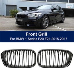 Grille de rein de pare-chocs avant Double latte course Sport Grille adaptée pour BMW F20 F21 LCI 120i 1 série 2015 accessoires de voiture 302U