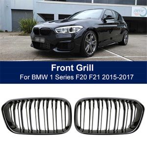 Parrilla de riñón de parachoques delantero rejilla deportiva de carreras de doble listón apta para BMW F20 F21 LCI 120i 1 serie 2015, accesorios de coche