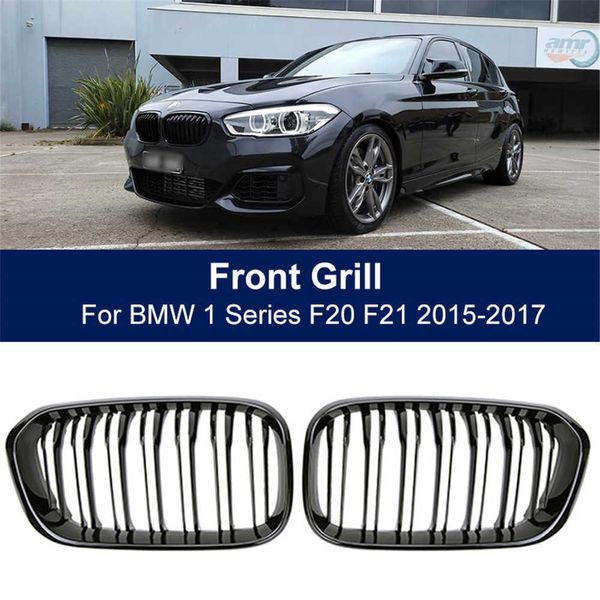 Grille de rein de pare-chocs avant Double latte course Sport Grille adaptée pour BMW F20 F21 LCI 120i 1Series 2015, accessoires de voiture