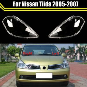 Couvercle de lampe frontale en verre pour Nissan Tiida 2005 2006 2007, couvercle de lampe frontale brillante, lentille de phare pour Nissan Tiida 2005 2006 2007