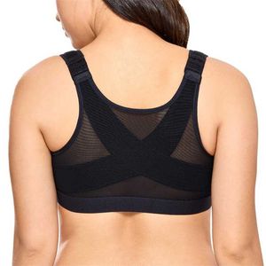 Voorkant sluiting BH-achterkant ondersteuning houding bras voor vrouwen plus size ondergoed zwart wit beige 34-40 b C D DD 211110