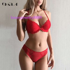 Fermeture avant Bras Sous-vêtements en dentelle Ensemble Sexy Deep V Brassiere Épais Push Up Soutien-gorge Culotte Ensembles Broderie Violet Femmes Lingerie Ensemble T190910