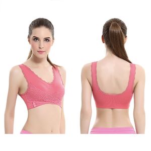 Soutiens-gorge en dentelle à fermeture avant pour femmes Camisoles sexy Soutien-gorge de sport rembourré sans armatures