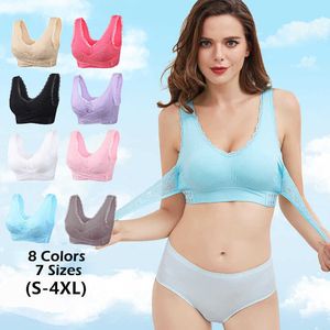 Croix avant bord de lacet sans anneau d'acier Rassembler sous-vêtements 4xl de grande taille BRA Femmes enceintes Femmes d'allaitement Soutien-gorge Sous-vêtements Y0925