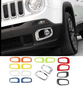 Cubierta del marco de luz antiniebla delantera cubierta de decoración de abds para jeep renegado 20162018 pegatinas de automóviles accesorios exteriores6636298