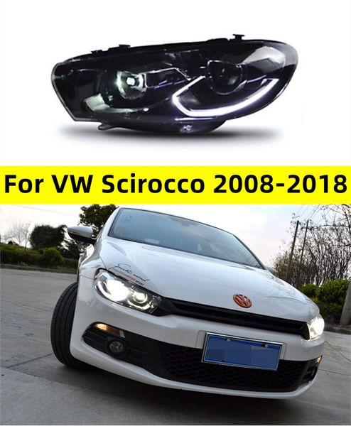 Phare avant pour VW Scirocco 20 08-20 18 mise à niveau LED feux de loin et de près LED phare de course Streamer clignotant