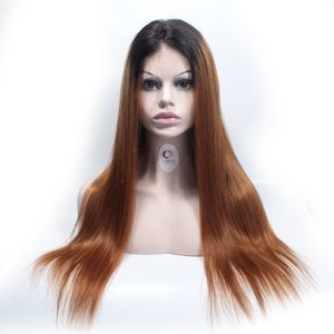 Kant Frontale Pruiken 13 * 4 Braziliaanse Straight Hair Ombre Lace Pruiken Donkere Haar 150% Menselijk Haar Voorkant Kant Pruik voor Zwarte Vrouwen 12 - 30 Inch