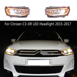 Lampe avant de la lampe de jour DRL DRL pour Citroen C3-XR LED Assemblage des phares 15-17 Streater Turn Signal indicateur