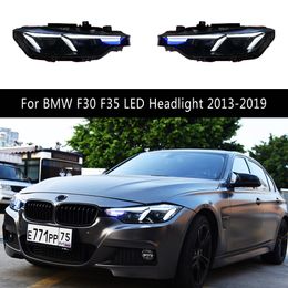 Lámpara frontal DRL luces de circulación diurna para BMW F30 F35 320i 325i conjunto de faros LED 13-19 indicador de señal de giro tipo serpentina piezas de automóvil