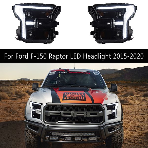 Lámpara frontal para Ford F-150 Raptor LED faro de coche 15-20 Luz De Carretera lente de proyector de ojo de Ángel luz de circulación diurna señal de giro