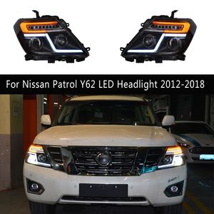 Lampe avant pour Nissan Patrol Y62 phare LED 12-18 DRL feux de jour Streamer clignotants feux de route lentille de projecteur ange oeil