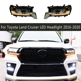 Lámpara frontal para Toyota Land Cruiser LC200 faro LED 16-20 luces de circulación diurna indicador de señal de giro conjunto de faros