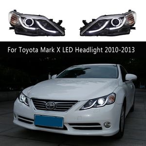 Voorlamp voor Toyota Mark X LED-koplamp 10-13 DRL daglooplichten Streamer Turn Signal Indicator Koplampen Hoogstraal Angel Eyes