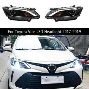 Voorlamp Voor Toyota Vios LED Koplamp Montage 17-19 Dagrijverlichting Streamer Richtingaanwijzer Grootlicht angel Eye Projector