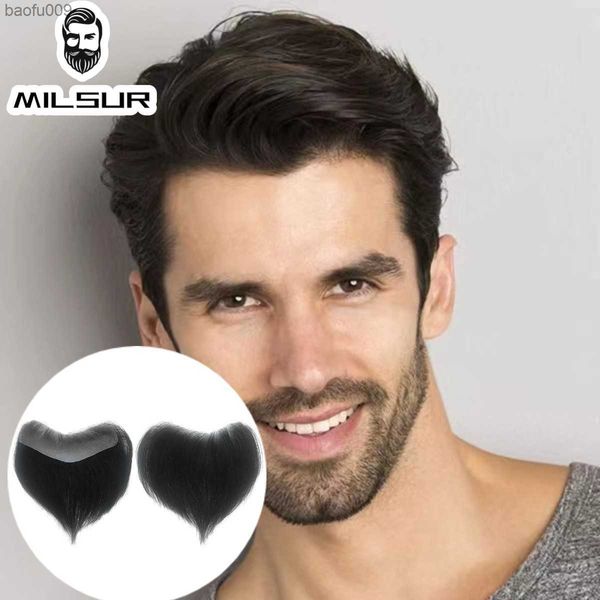 Front Men Toupee 100% pieza de cabello humano para hombres V Style Front Toupee Wig Remy Hair con base de piel delgada Línea de cabello natural Toupee L230520