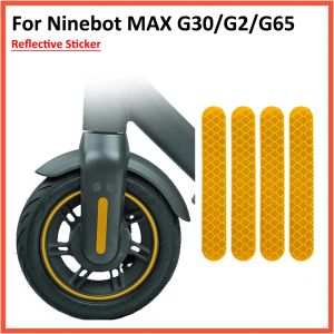 Cubierta de la rueda trasera delantera Pegatina eflectiva para Ninebot Max G30 G2 G65 Scooter eléctrico Advertencia Pegatina reflectante a prueba de polvo