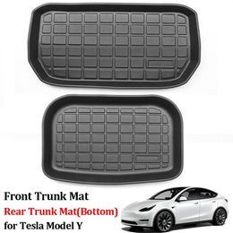 Tapis de coffre avant pour Tesla Model Y 2022, accessoires, tapis de rangement pour coffre arrière, housse de protection TPE étanche, pièces de voiture 2021 2757