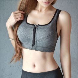 Voorkant rits sport bra tank tops outdoor gym yoga running bh's ondergoed tops vrouwen kleding en zanderige drop schip