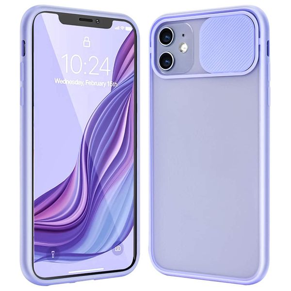 Étuis de téléphone portable de couverture de caméra coulissante Frost pour iPhone 15 14 13 12 11 Pro Max Matte Smooth Touch Candy Colors Designer XsMax Xr Xs X 7 8 Plus Étui de téléphone