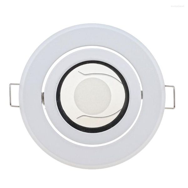 Marco de luz LED blanco escarchado para techo GU5.3/MR16/GU10 con soporte para bombilla halógena