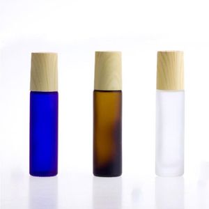 Givré noir clair bleu ambre 10 ml bouteilles de parfum à rouleaux en métal pour huiles essentielles roulant 1 3 OZ flacons de parfum en verre à bille Bctap