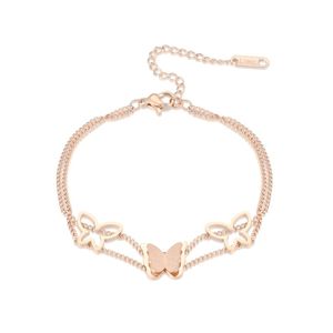 Frosted Butterfly Charm Blacelet roestvrijstalen ros￩ goudketen charmes vrouwen mode sieraden geschenk