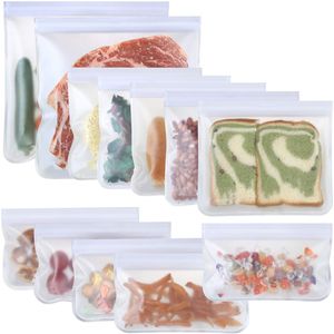 Sacs de stockage des aliments transparents givrés Conteneurs étanches Sac ziplock réutilisable Emballage frais pour aliments