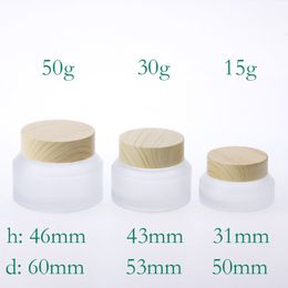 Frosted Clear Glass Jar Cream Container 15G 30G 50G Make-up potten Pot Travel Face Cream Lotion Fials Cosmetische Containers