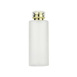 Bouteille de toner de lotion à l'essence blanche transparente givrée avec bouchons de capuchon doré de 100 ml