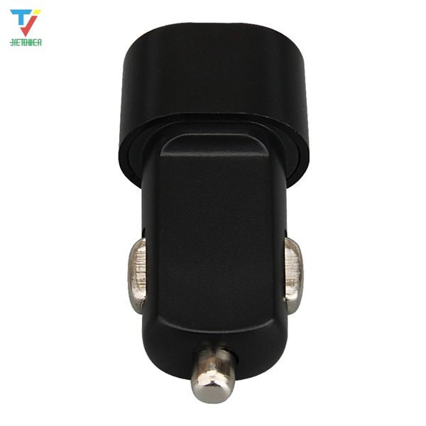 Givré plat noir double adaptateur de chargeur de voiture USB 2.1A voiture cigaretter téléphone chargeur USB de voiture 2 ports pour Samsung iPhone 50 pcs/lot