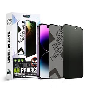 Protector de pantalla de privacidad anti-peep de vidrio esmerilado para iPhone 15 Pro Max Vidrio templado antiespía para iPhone 14 13 12 11 Pro Xs Max Guard Film paquete al por menor