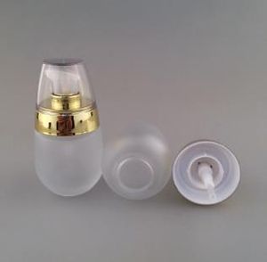 melkglazen lotionflessen met gouden deksel, clear frost 1oz perspompfles, glazen 30 ml cosmetische container glazen fles Quatily