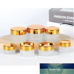 Bouteilles de pommade rechargeables en verre dépoli Pot de pot cosmétique vide Conteneur de crème pour le visage pour ombre à paupières 5/10/15/20/30/50 / 100g