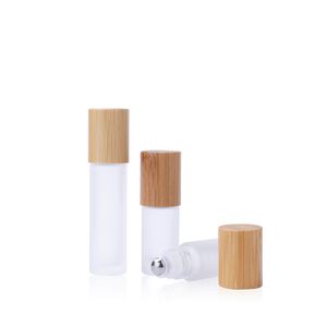 5 ml 10 ml 15 ml Ambre Verre Dépoli Roll On Bouteilles Rechargeable Vide Huile Essentielle Rouleau Bouteille avec Billes En Acier Inoxydable