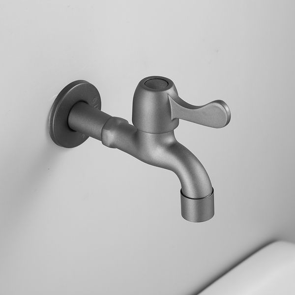 Robinet de buanderie gris givré Vintage noir gris 304 acier inoxydable monotrou robinet d'eau salle de bain robinets utilitaires muraux