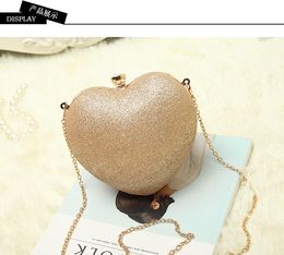 Frosted Heart Shaped Womens Bag Trendy Avondtassen Ketting Schouder Messenger Mini Peach Mode Mobiele Telefoon Handtas