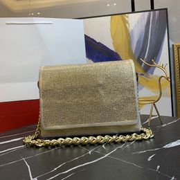 Sac à rabat en cuir givré, sacs à bandoulière de styliste, chaîne, sac à main en or, tête de matériel, sac à main de qualité supérieure, pochette de qualité supérieure