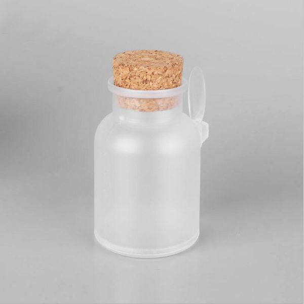 Conteneurs de bouteilles cosmétiques en plastique givré avec bouchon en liège et cuillère de bain masque de sel poudre crème bouteilles d'emballage pots de stockage de maquillage CCA2648