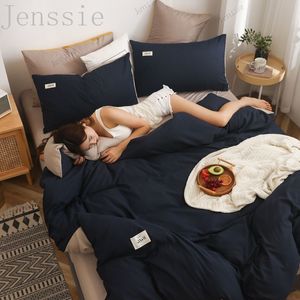 Frosted Solid Color Dekbedovertrek Slaapzaal Huishoudlinnen Beddengoed Set Queen Size Volledige Tweepersoonsbed Sheet Single Bed Double Bed Set