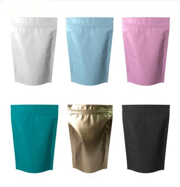 Bolsas de embalaje de papel de aluminio para té helado, bolsa autoportante autosellante con cremallera, bolsa sellada para bocadillos y dulces, se puede personalizar LL